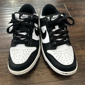 Nike Panda Dunk Low Shoes 6Y Youth Black White Leather Sneakers